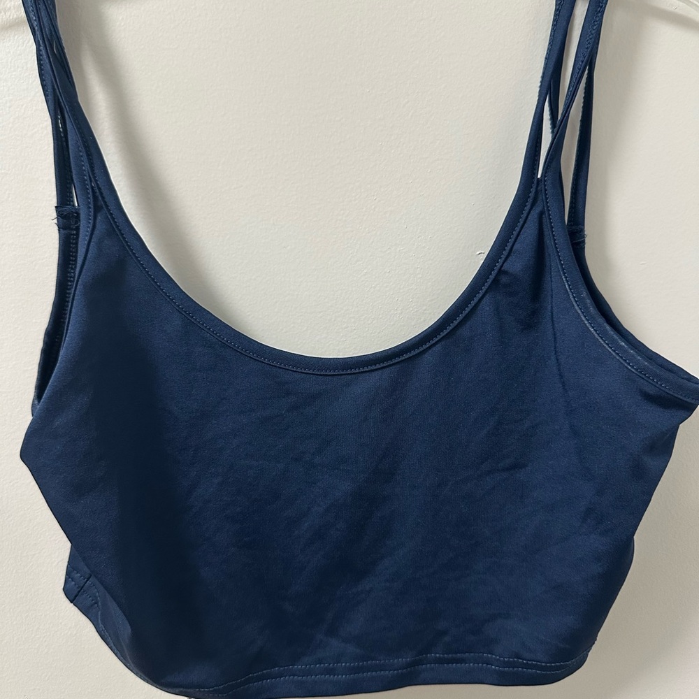 Navy Blue Crop Top